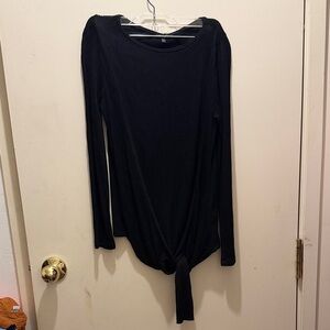 Massimo Dutti Elegant Black Long Sleeve Top